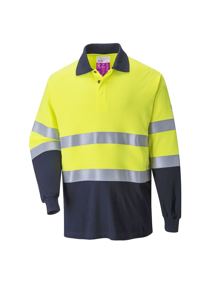 Tricou Polo Igniofug si Antistatic in doua tonuri, 4XL, R, Galben/Navy