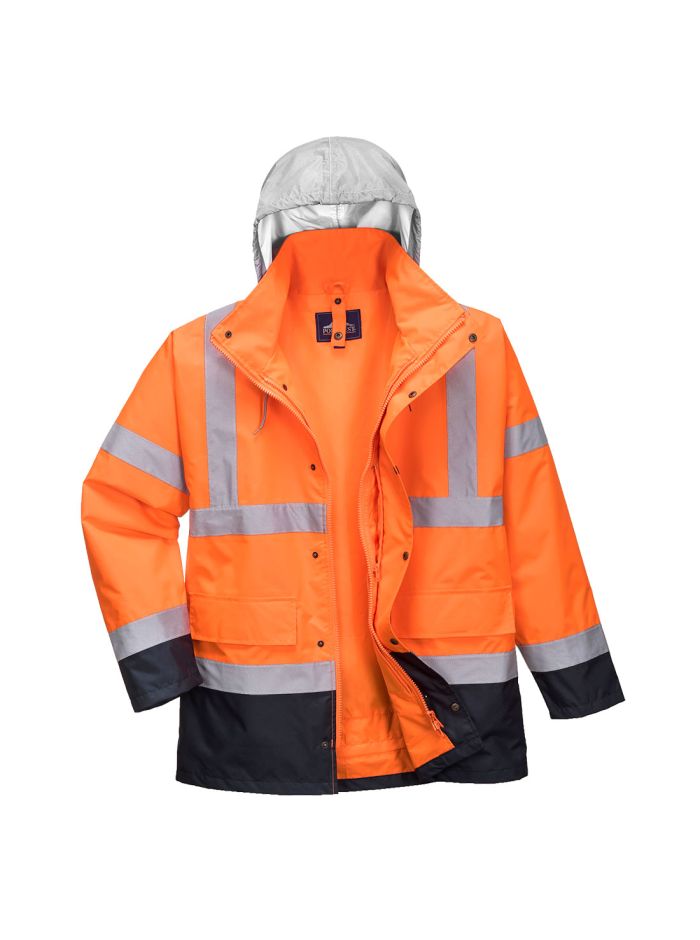 Jacheta contrast trafic Hi-Vis 4-in-1, L, R, Portocaliu/Navy