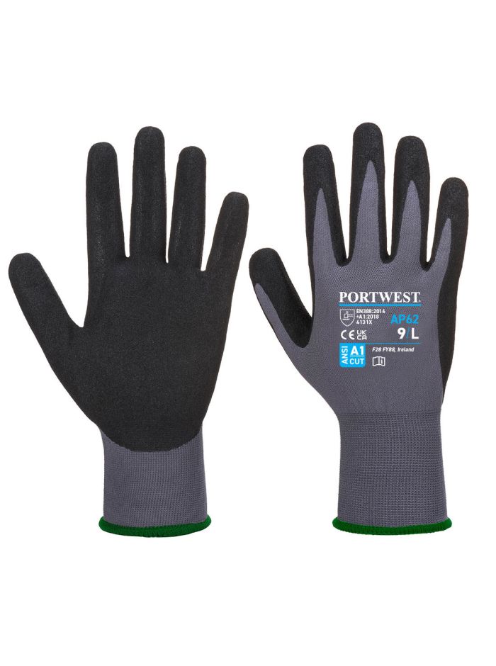 Manusi Dermiflex Aqua, L, R, Gri/Negru