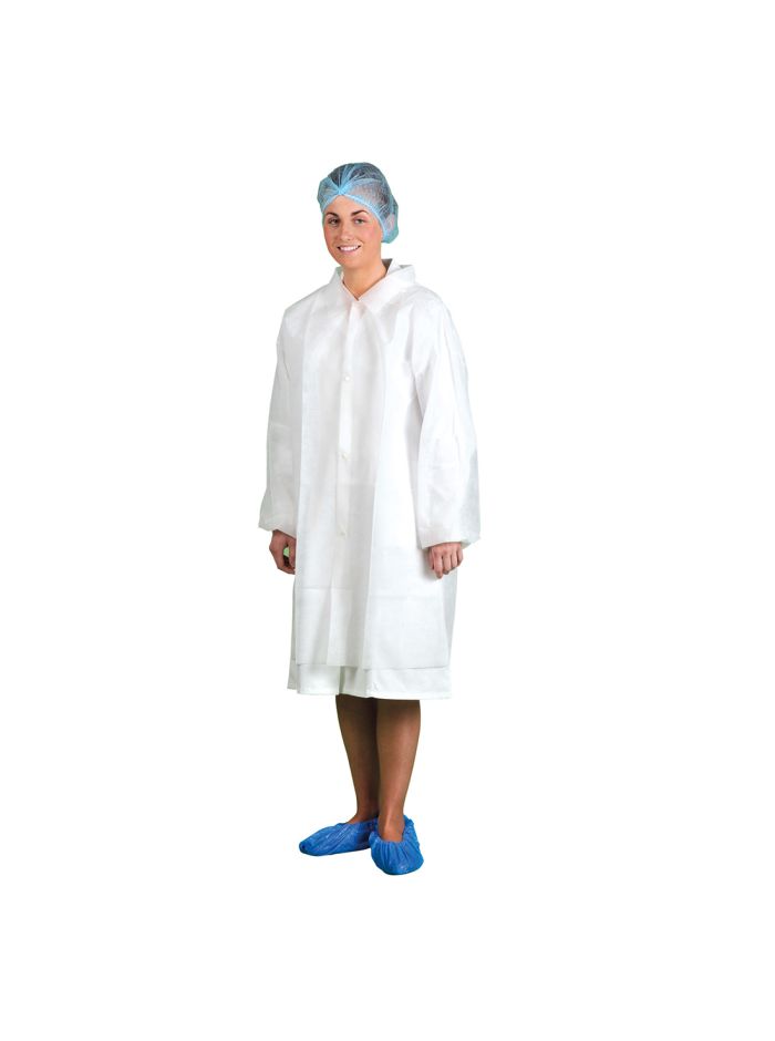 Halat de unica folosinta din polipropilena pentru Vizitatori, L, R, Alb