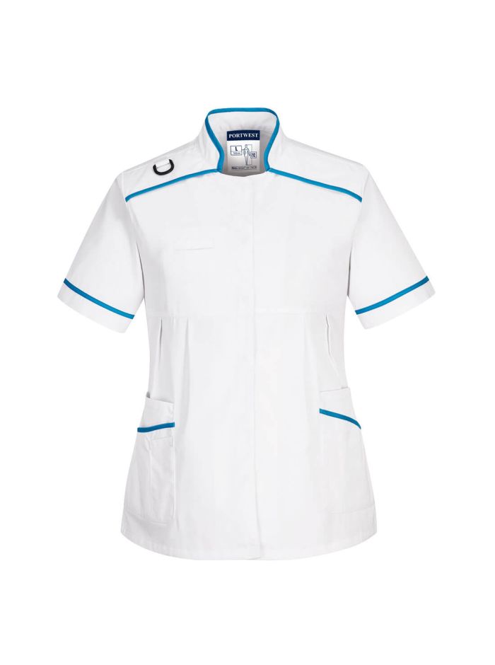 Tunică Medical Maternity, L, R, Alb/Aqua