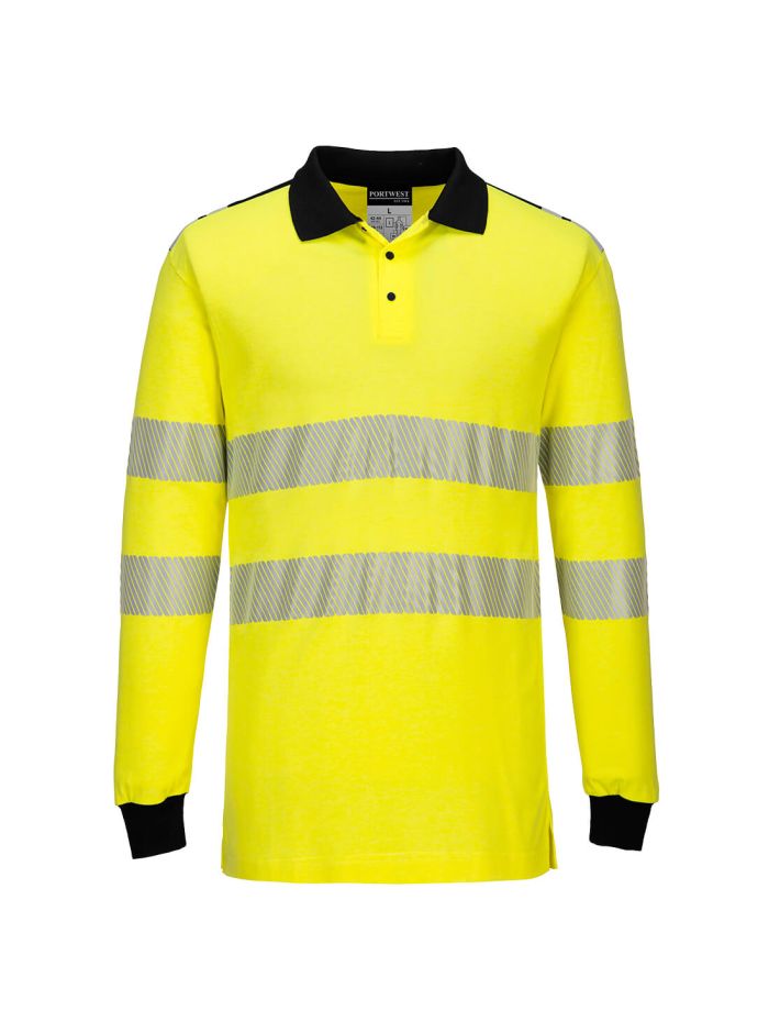 Tricou Polo Hi-Vis rezistent la flacara, L, R, Galben/Negru
