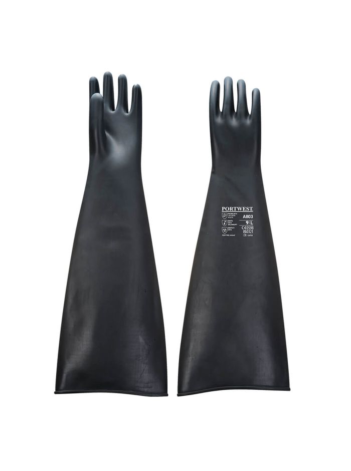 Manusi Latex Cauciuc Heavyweight 600mm, L, R, Negru