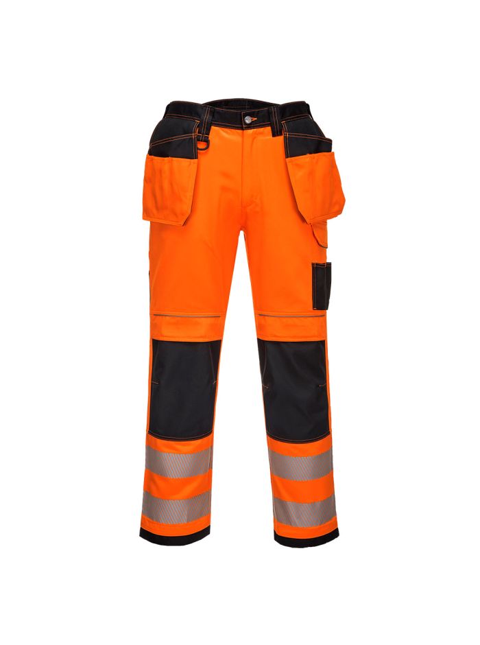 PW3 Pantaloni de lucru Holster Hi-Vis, 28, R, Portocaliu/Negru