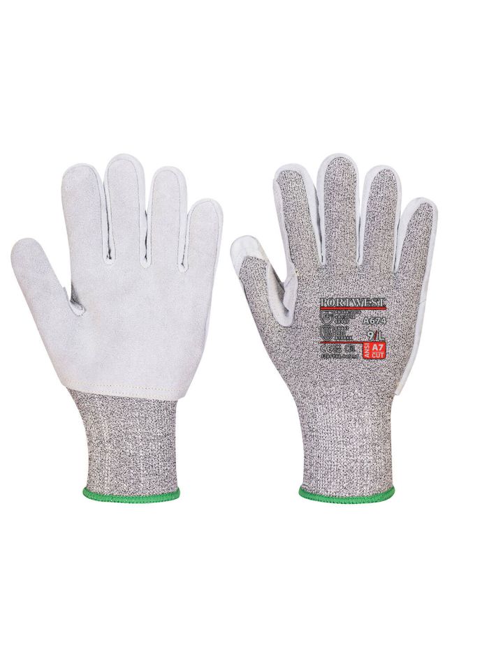 CT200 AHR13 Mănușă cu tăietură din piele., L, R, Negru