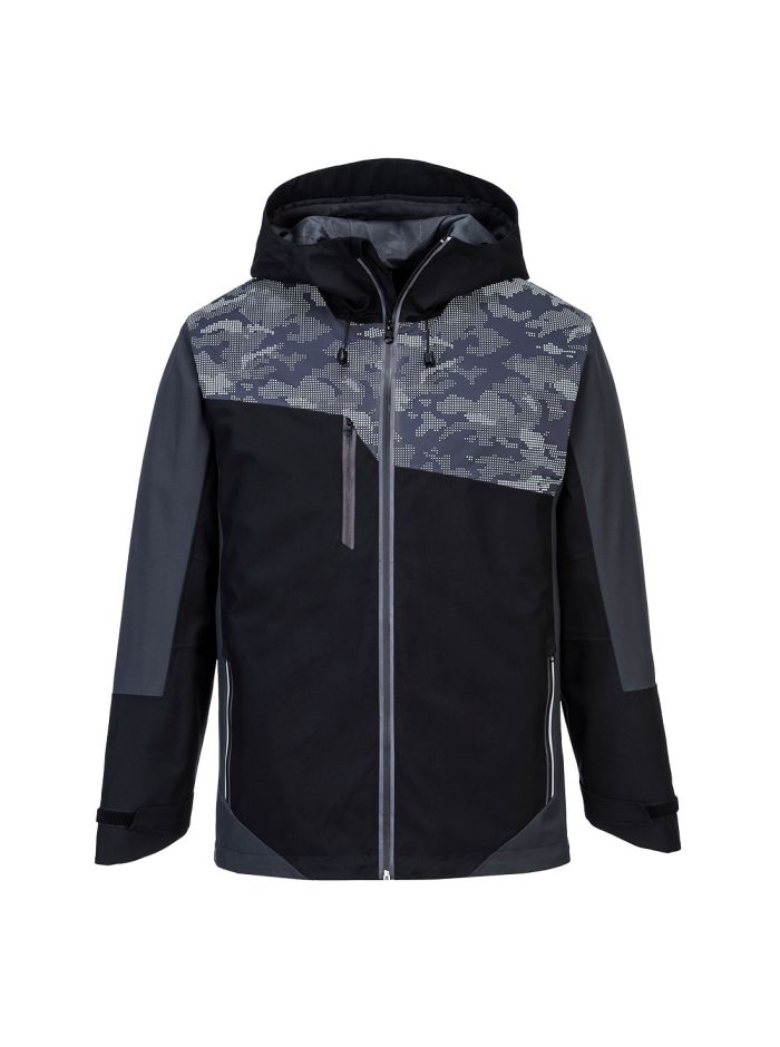 Jachetă Shell reflectorizantă, L, R, Negru/Gri