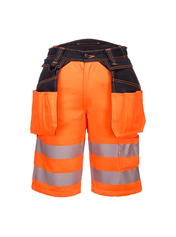 PW3 Hi-Vis Pantaloni Scurti Holster, 30, R, Portocaliu/Negru