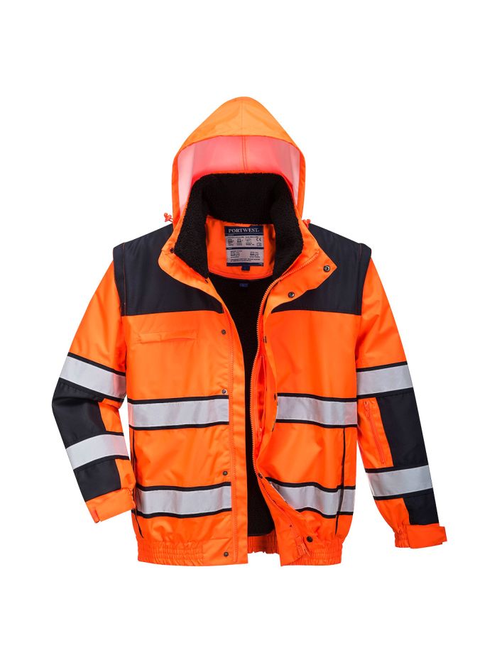 Jacheta Bomber Hi-Vis Classic , 4XL, R, Portocaliu/Negru