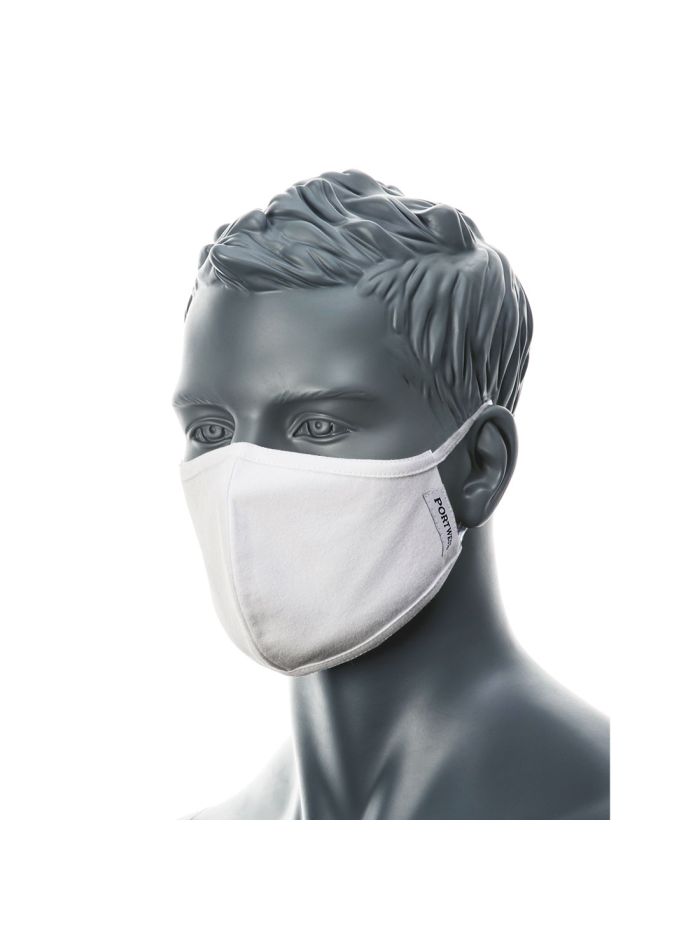 Mască Facială din Țesătură Antimicrobiană cu 2 straturi (25buc), , R, Alb