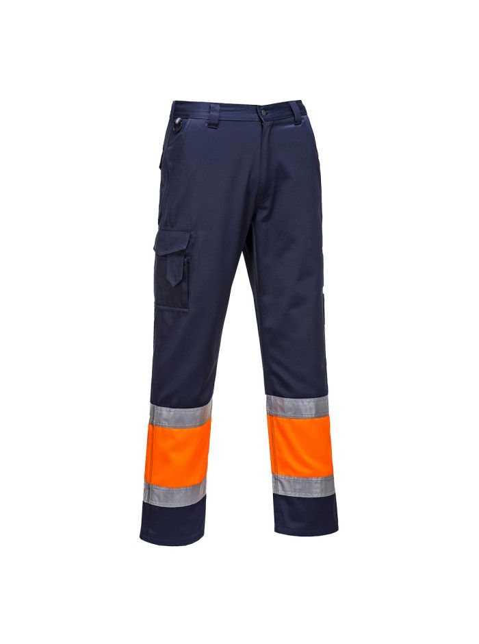Pantaloni Hi-Vis Two Tone Combat, L, R, Portocaliu/Navy