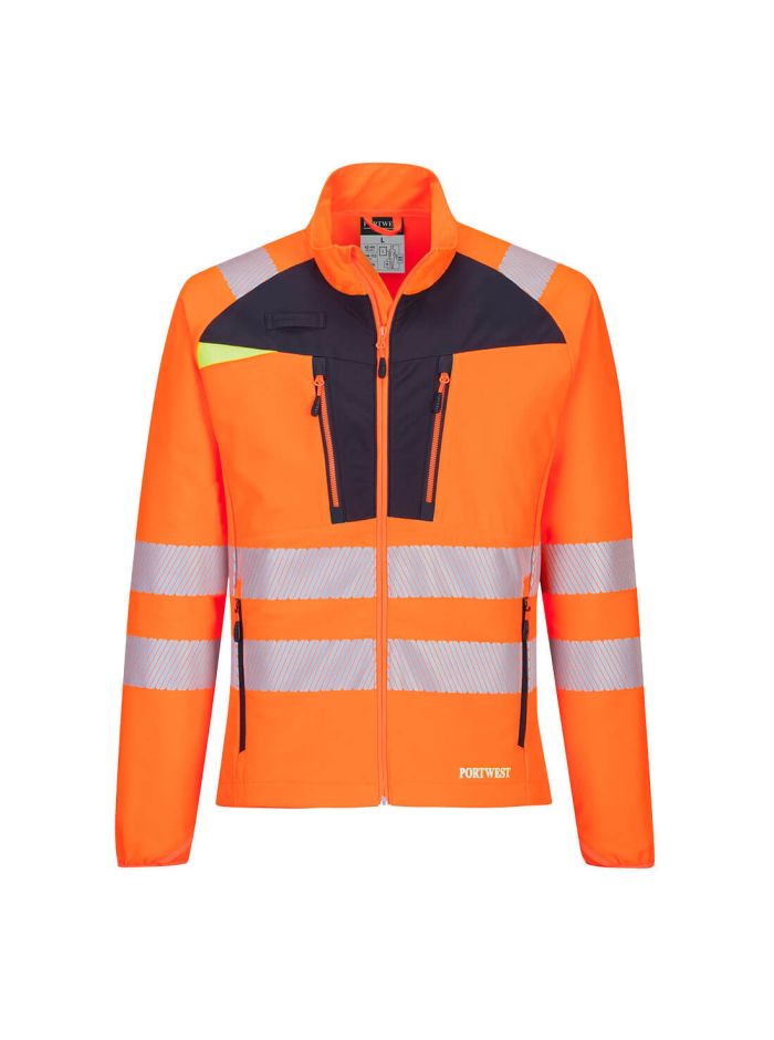 DX4 Hi-Vis Zip Base Layer, 4XL, R, Portocaliu/Negru