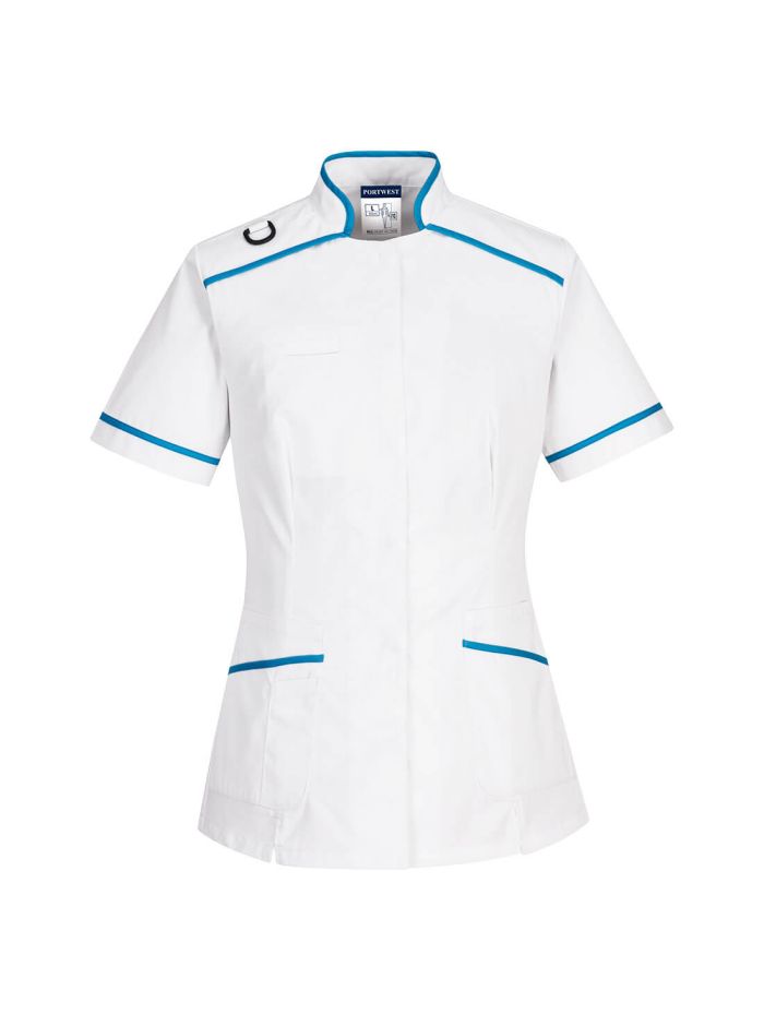 Tunică Medicală, L, R, Alb/Aqua