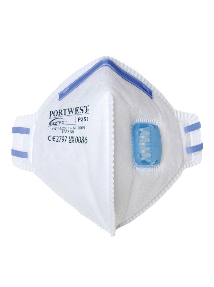 Masca de Protectie Respirator FFP2 Valved Dust Mist Fold Flat , , R, Alb