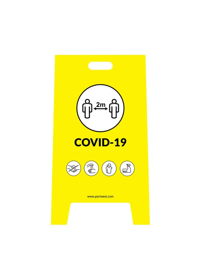 Panou Avertizare Covid, , R, Galben