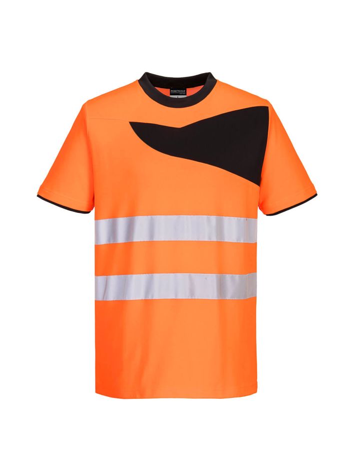 PW3 Tricou HiVis S/S, 4XL, R, Portocaliu/Negru