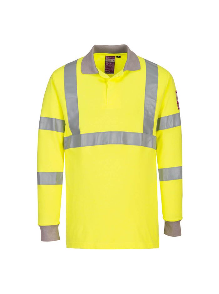 Tricou Polo cu Maneci Lungi HI VIS Antistatic si Ignifug, 4XL, R, Galben