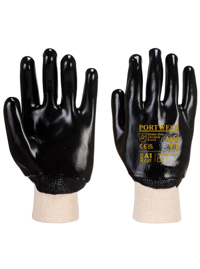 Manusi PVC Knitwrist , L, R, Negru