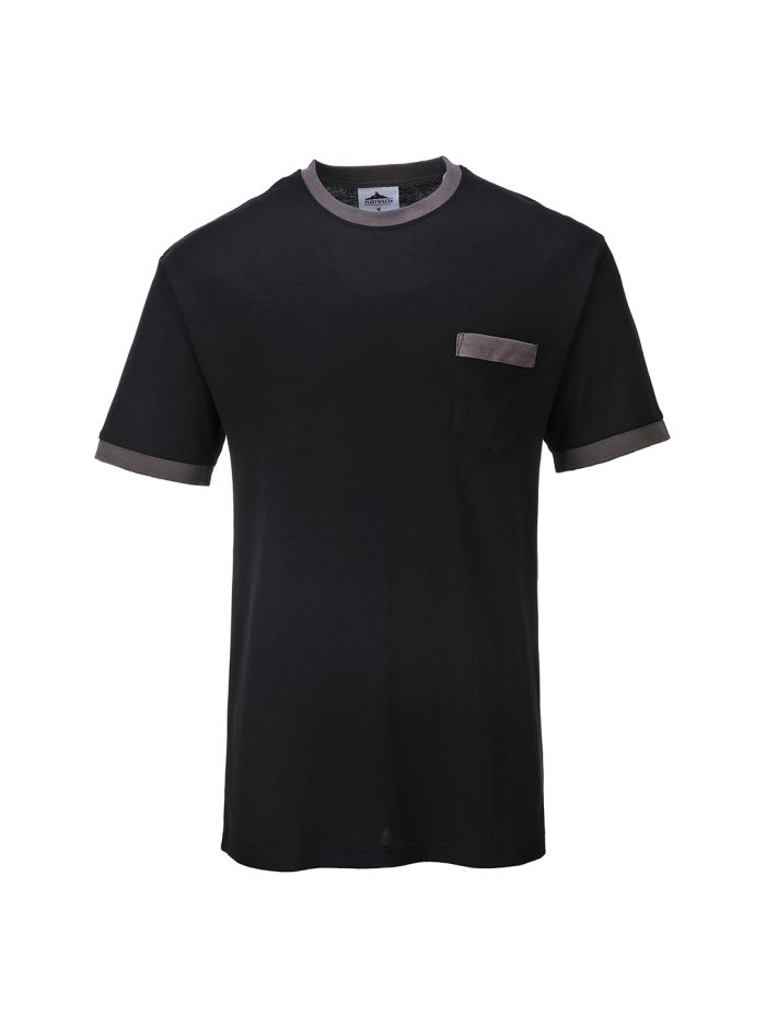 Tricou Portwest Texo Contrast, M, R, Negru
