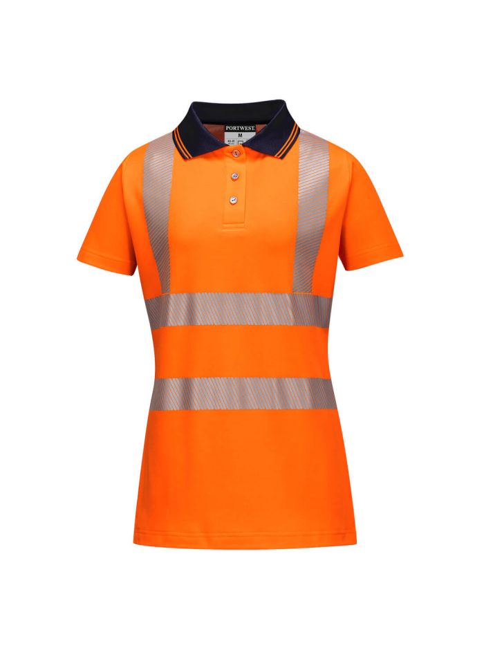 Tricou Polo Femei Pro, L, R, Portocaliu/Negru