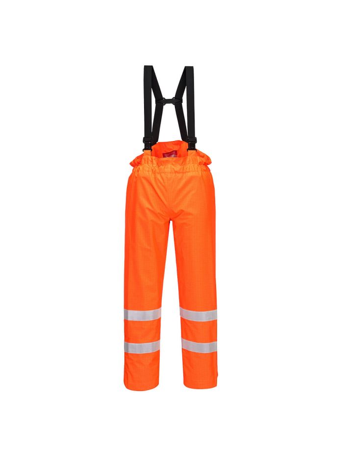 Pantaloni HI VIS Bizflame Rain Hi Vis Captusiti Ignifugi Antistatici, L, R, Portocaliu