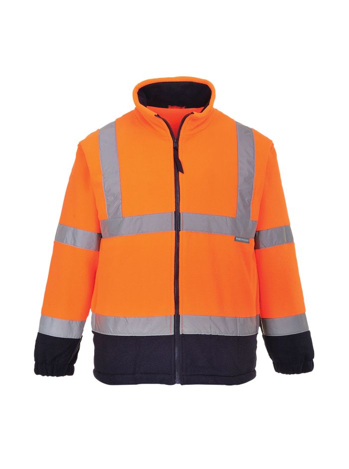 Fleece Hi-Vis Doua Tonuri, 4XL, R, Portocaliu/Navy