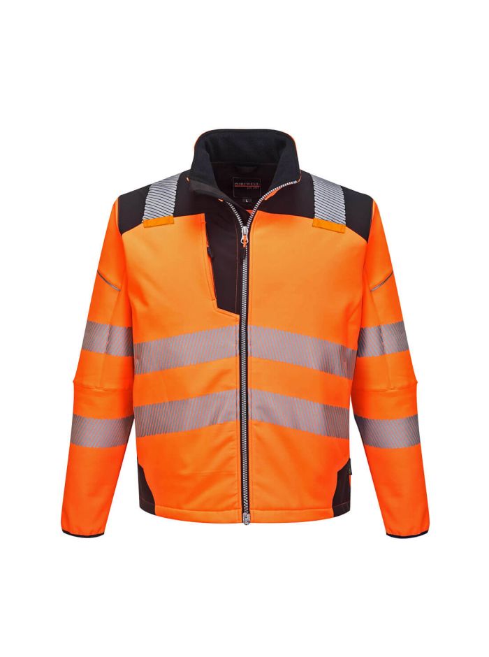 PW3 Jacheta Softshell Vision HiVis, 4XL, R, Portocaliu/Negru