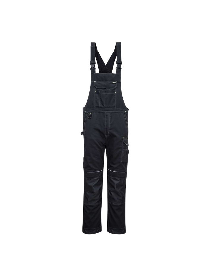 PW3 Pantaloni de lucru cu pieptar, L, R, Negru