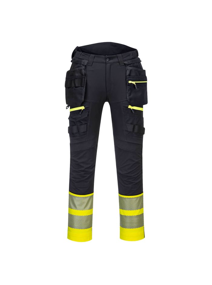 DX4 Pantaloni Holster Hi-Vis Clasa 1, 28, R, Galben/Negru