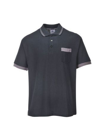 Tricou Polo Portwest Texo Contrast , 4XL, R, Negru