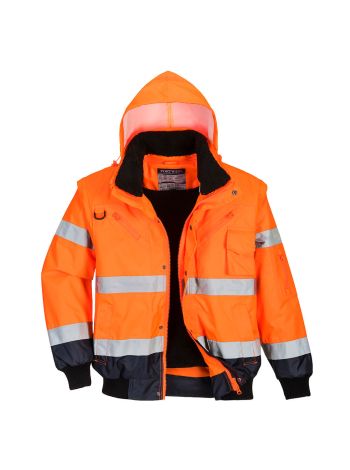 Jacheta Contrast Bomber Hi-Vis, 4XL, R, Portocaliu/Navy