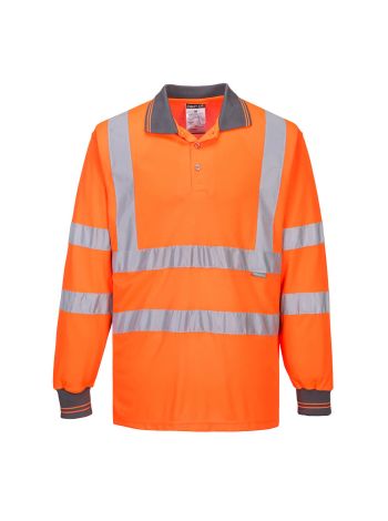 Tricou Polo HiVis cu maneci lungi , 4XL, R, Portocaliu