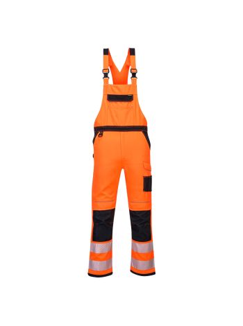 PW3 Hi Vis Bib & Brace, L, R, Portocaliu/Negru