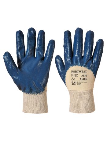 Manusa Nitrile Light Knitwrist , L, R, Navy