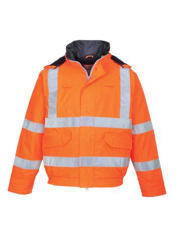 Jacheta de ploaie HiVis Bizflame, Antistatica, Ignifuga, 4XL, R, Portocaliu