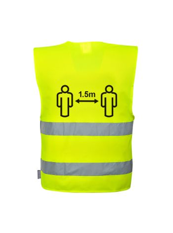 Vesta cu mesaj distantantare social 1.5 m, L/XL, R, Galben