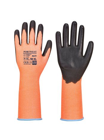 Vis-Tex Cut Glove Manșetă lungă, L, R, Portocaliu/Negru