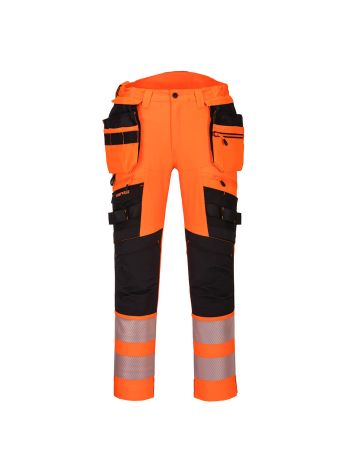 DX4 Hi -Vis Pantaloni cu buzunare detasabile, 28, R, Portocaliu/Negru