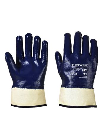 Manusi Total Impregnate Nitrile Safety, L, R, Navy