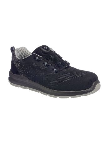 Portwest Compositelite Wire Lace Safety Trainer Knit S1P, 36, Y, Negru/Gri