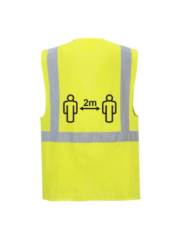 Vesta Executive cu mesaj de distantare sociala 2 m, 4XL, R, Galben