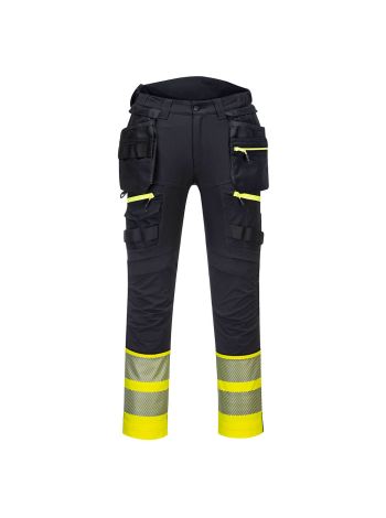 DX4 Pantaloni Holster Hi-Vis Clasa 1, 28, R, Galben/Negru