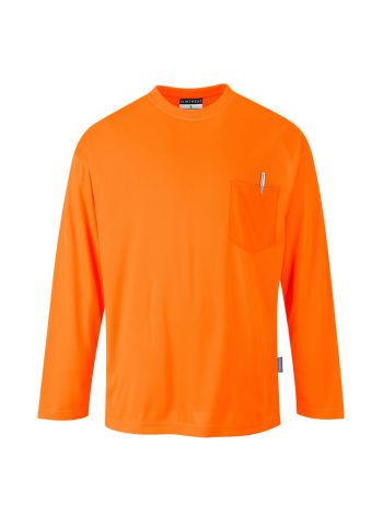 Tricou Day-Vis cu Maneci Lungi si Buzunar, 4XL, R, Portocaliu